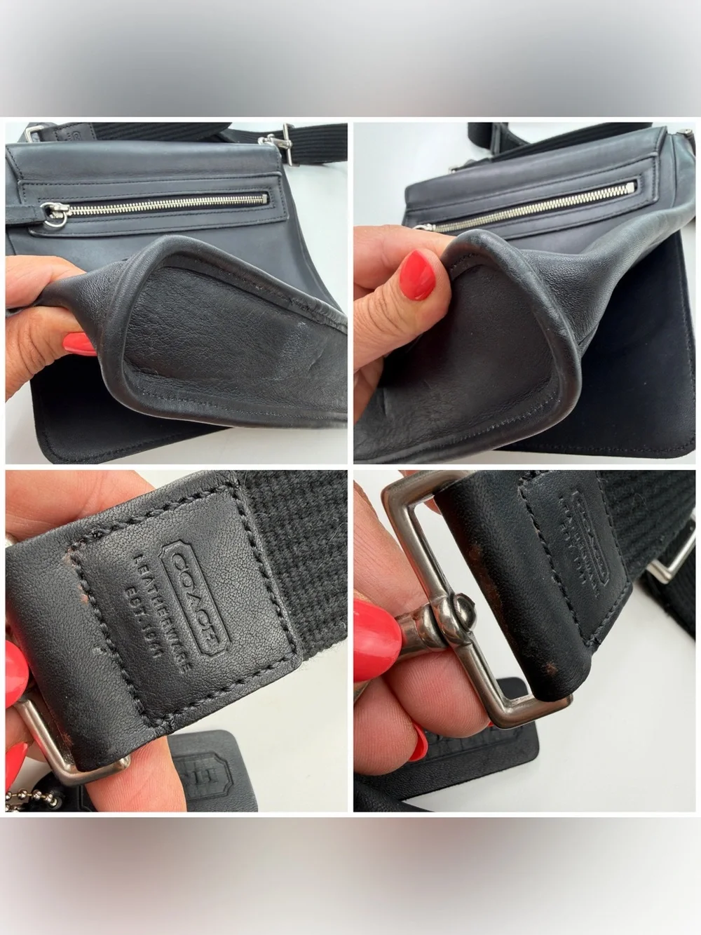 Vintage Coach Legacy Metro Flap Bag Style 9431 Black Leather GUC!